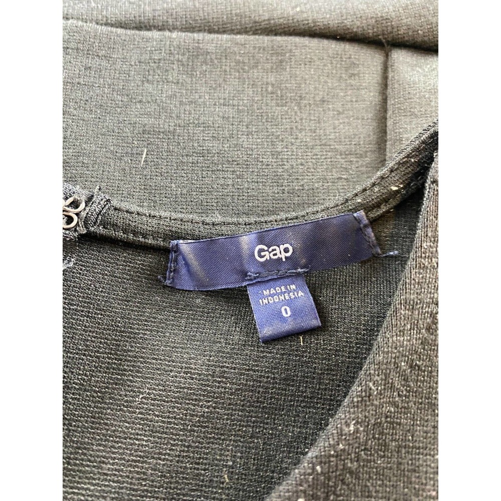 Gap Dress Size 0 Fit & Flare Pleated Stretch Black Sleeveless Round Neck Zipper - Picture 8 of 9